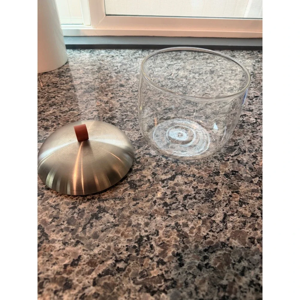 Nespresso Glass Coffee Pod Canister Jar with Stainless Steel Lid
